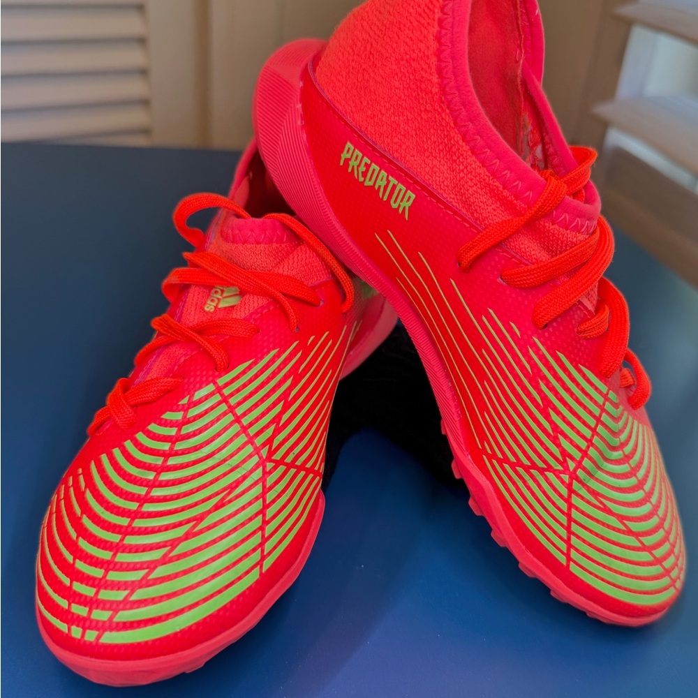 Adidas Soccer Predator Edge.3 Turf Shoe in Vibrant Orange kids 12.5